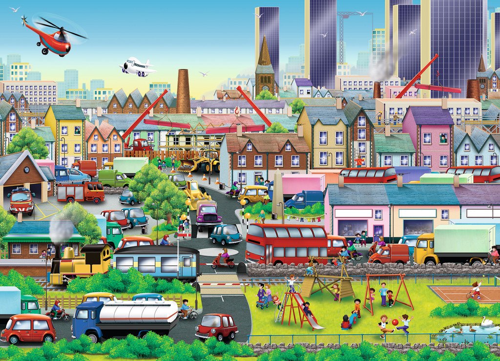 Busy Neighborhood - 60pc Jigsaw Puzzle By Ravensburger