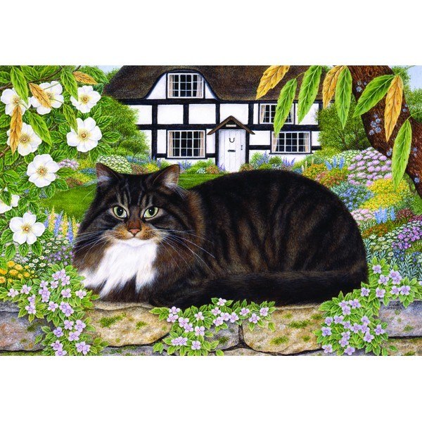 Country Cats: On The Garden Wall - 500pc Jigsaw Puzzle by Holdson