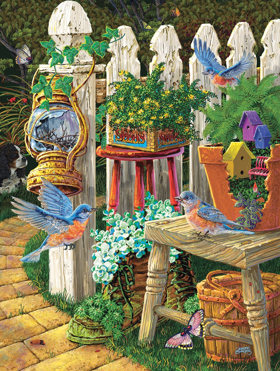 Summer Bluebirds - 300pc Jigsaw Puzzle by Sunsout  			  					NEW