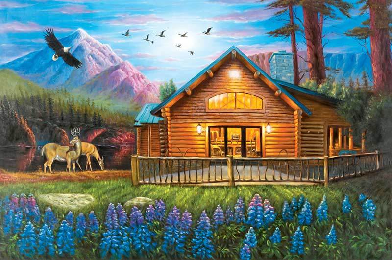 Cozy Cabin - 500pc Jigsaw Puzzle by Lafayette Puzzle Factory
