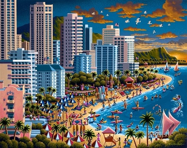 Waikiki - 500pc Jigsaw Puzzle by Dowdle