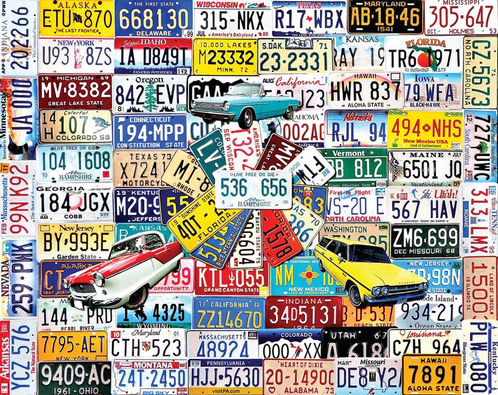 License Plates - 1000pc Jigsaw Puzzle By White Mountain