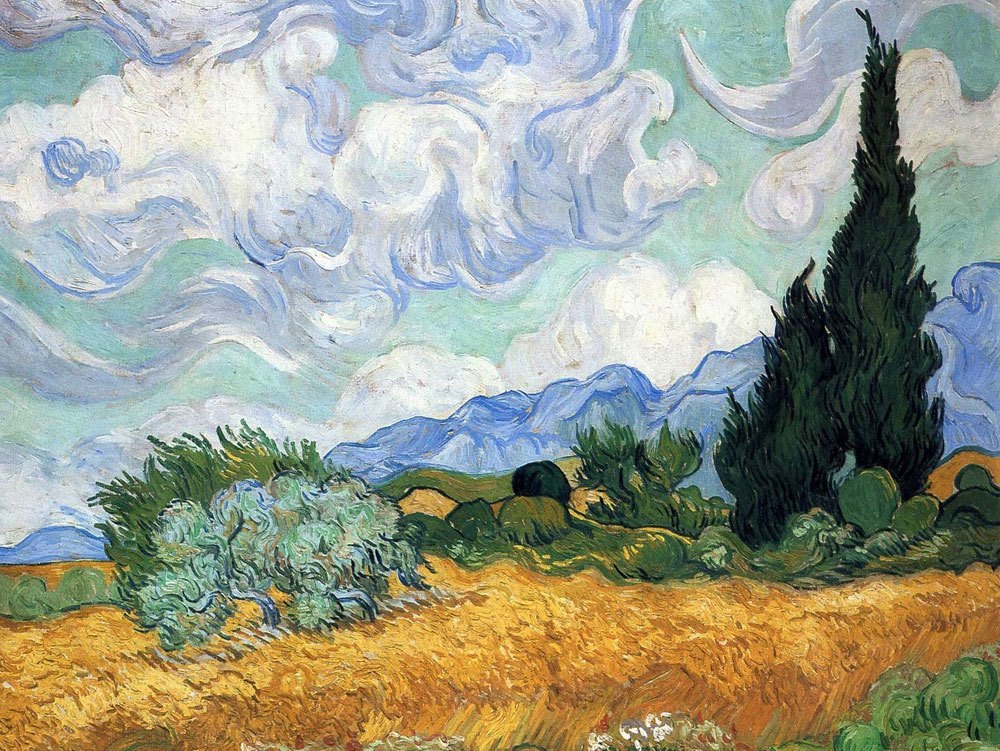 Van Gogh: Wheat Fields with Cypresses - 1000pc Jigsaw Puzzle By Piatnik