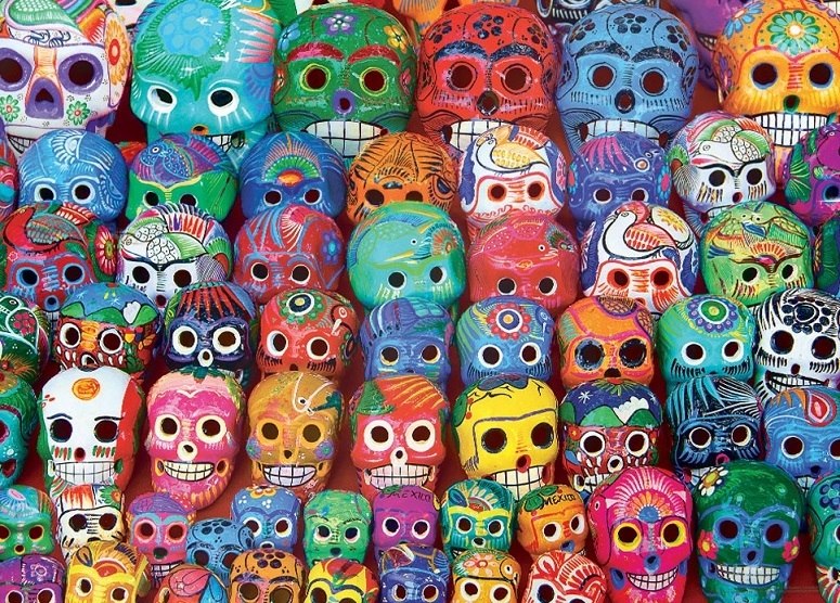 Traditional Mexican Skulls - 1000pc Jigsaw Puzzle by Eurographics  			  					NEW