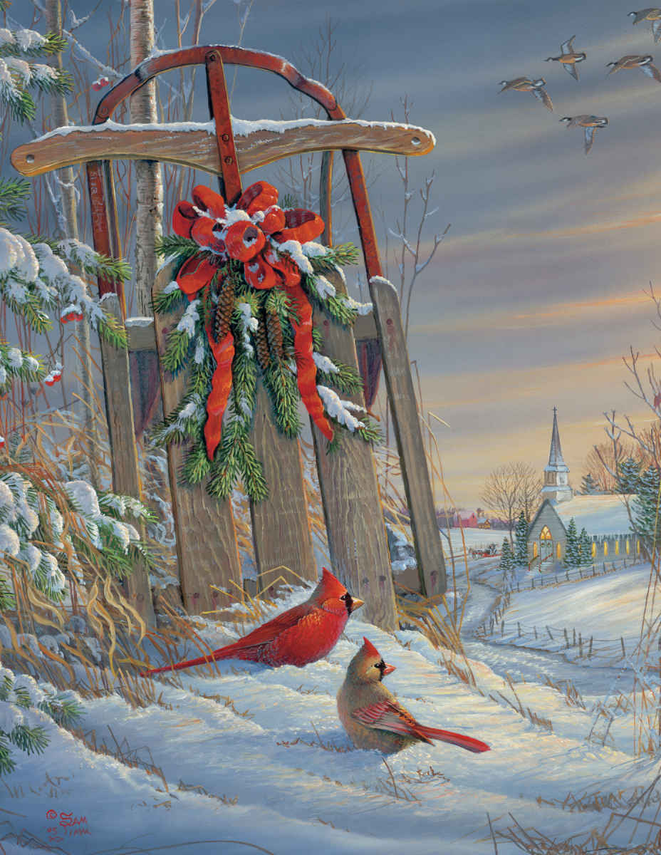 Winter Red Birds - 1000pc Jigsaw Puzzle by Springbok  			  					NEW