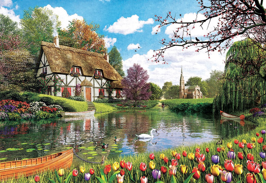 Lakeside Cottage - 6000pc Jigsaw Puzzle by Educa