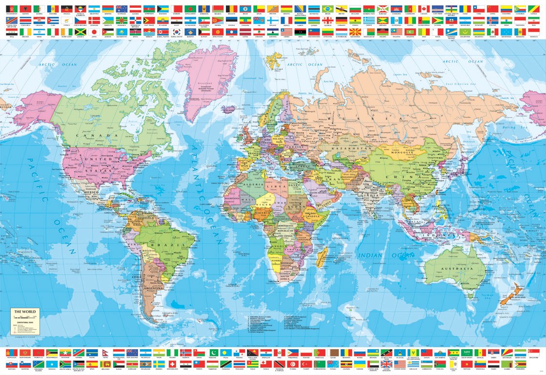 Political World Map - 1500pc Jigsaw Puzzle by Educa