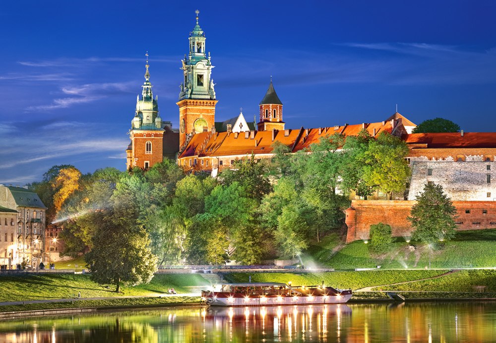 Wawel Castle by night, Poland - 1000pc Jigsaw Puzzle By Castorland