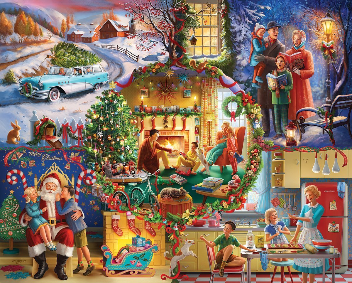 Christmas Traditions - 1000pc Jigsaw Puzzle By White Mountain  			  					NEW