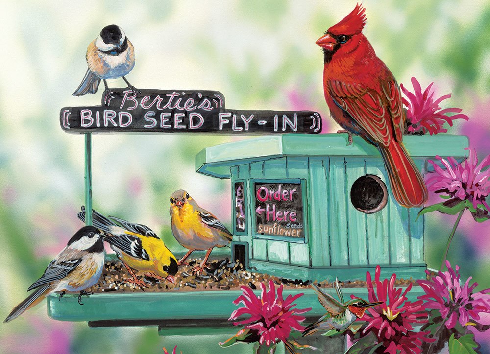 Bertie's Bird Seed Fly-In - 300pc Large Format Jigsaw Puzzle by Eurographics