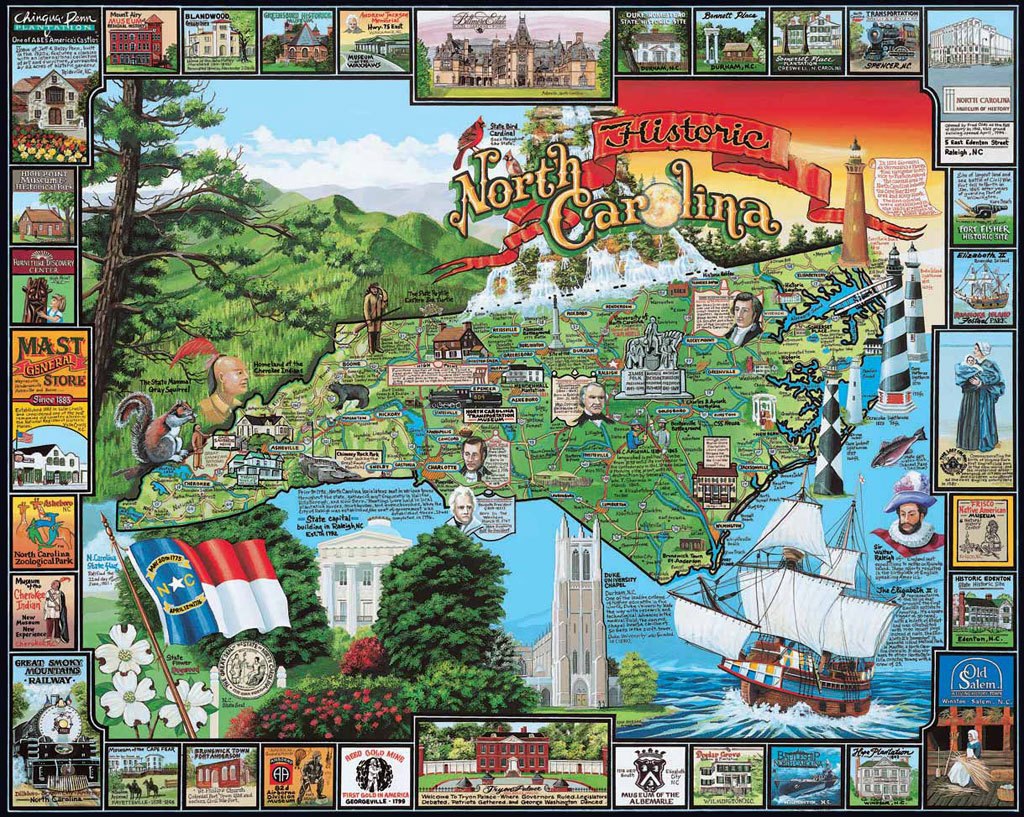 Historic North Carolina - 1000pc Jigsaw Puzzle By White Mountain