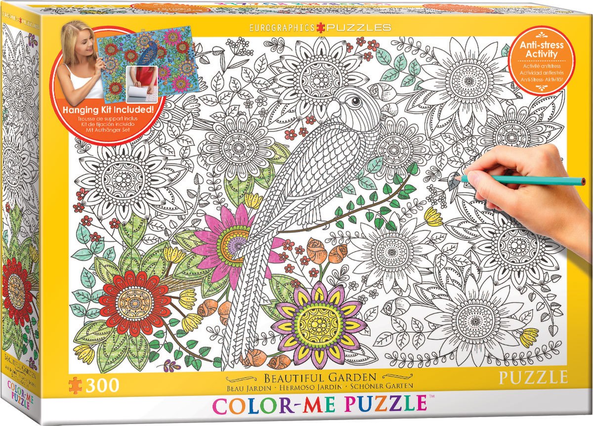 Color Me Puzzle: Beautiful Garden - 300pc Color Yourself Jigsaw Puzzle by Eurographics