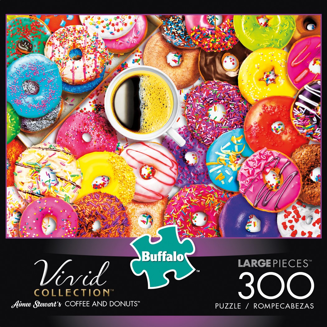 Aimee Stewart: Coffee And Donuts - 300pc Large Format Jigsaw Puzzle By Buffalo Games - image 1