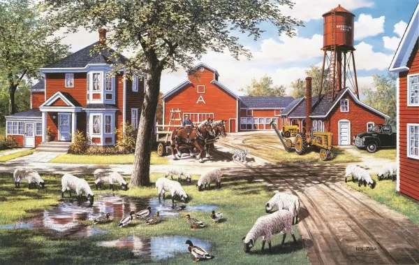 Farmyard Companions - 550pc Jigsaw Puzzle by Sunsout