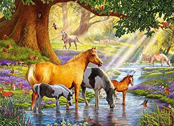 Horses by the Stream - 300pc Jigsaw Puzzle By Castorland