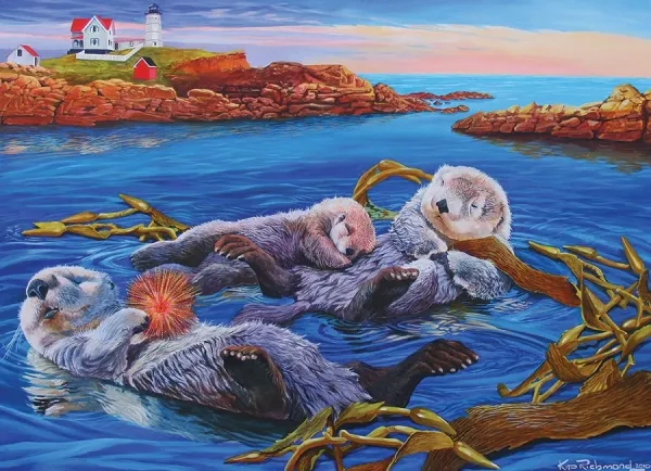 Sea Otter Family - 350pc Family Jigsaw Puzzle by Cobble Hill