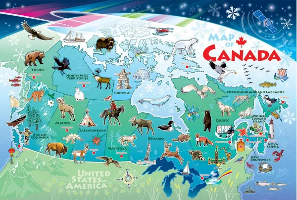 Map of Canada - 48pc Floor Jigsaw Puzzle By Cobble Hill