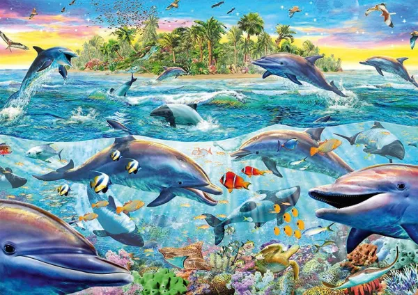 Dolphin Reef - 500pc Jigsaw Puzzle by Schmidt