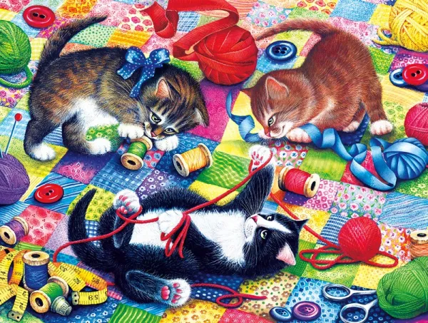 Knitting Kittens - 750pc Jigsaw Puzzle by Buffalo Games
