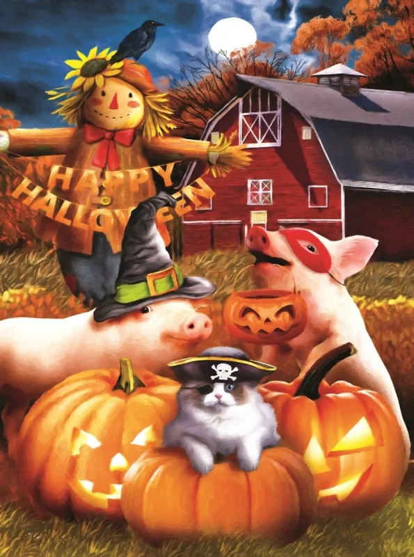 Happy Halloween - 1000pc Jigsaw Puzzle By Sunsout