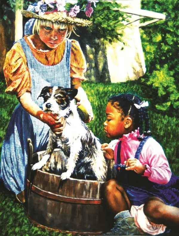Washing the Dog - 300pc Jigsaw Puzzle By Sunsout