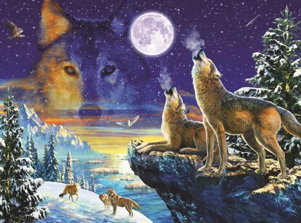 Howling Wolves - 1000pc Jigsaw Puzzle By Sunsout