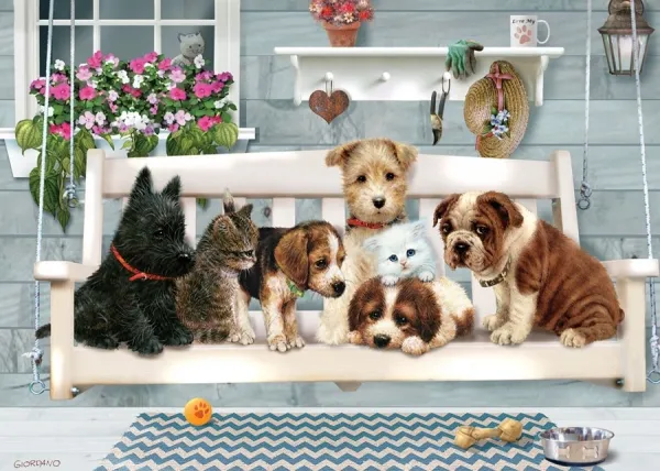 Porch Swing Buddies - 35pc Tray Puzzle by Cobble Hill