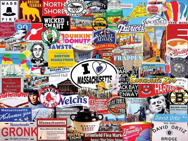 I Love Massachusetts - 1000pc Jigsaw Puzzle By White Mountain