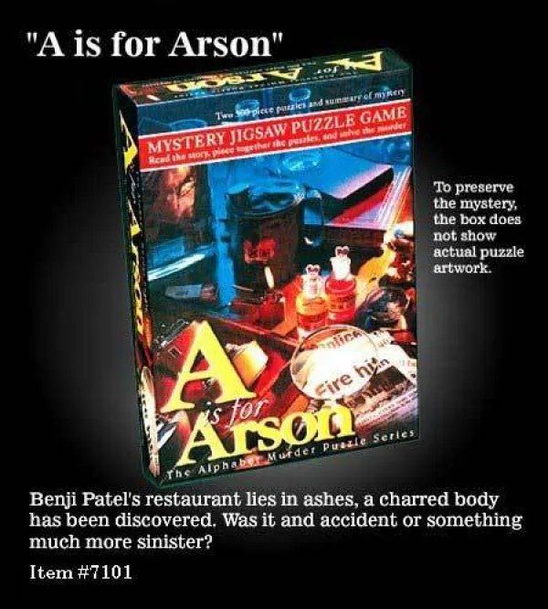 A is for Arson - 2 x 500pc TDC Mystery Jigsaw Puzzle