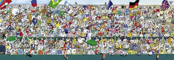 Blachon: Sports Fans - 1000pc Panoramic Jigsaw Puzzle By Heye