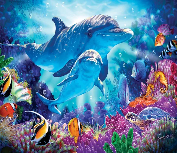 Dolphin Family - 200pc Jigsaw Puzzle By Sunsout