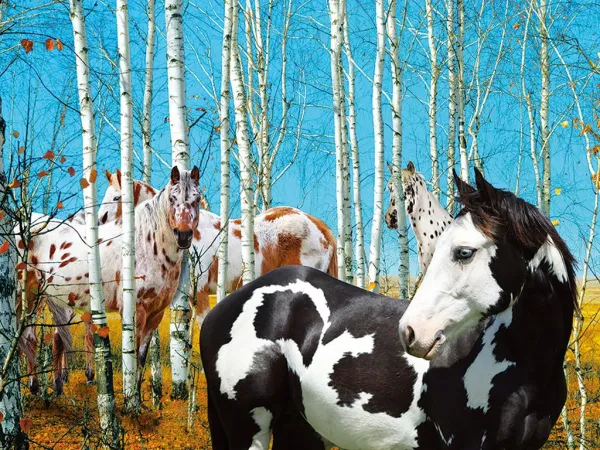 Birch Grove - Heavenly Horses - 300pc Jigsaw Puzzle by Lafayette Puzzle Factory
