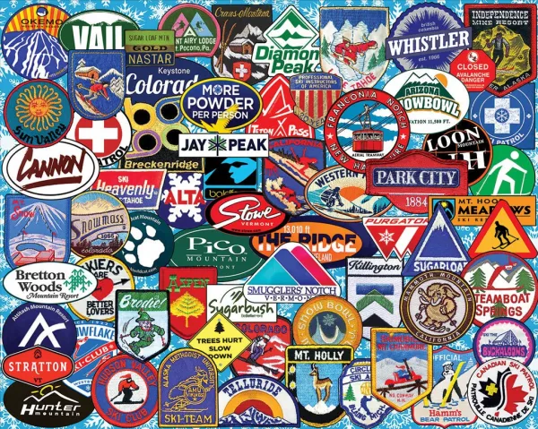 Ski Badges - 1000pc Jigsaw Puzzle by White Mountain