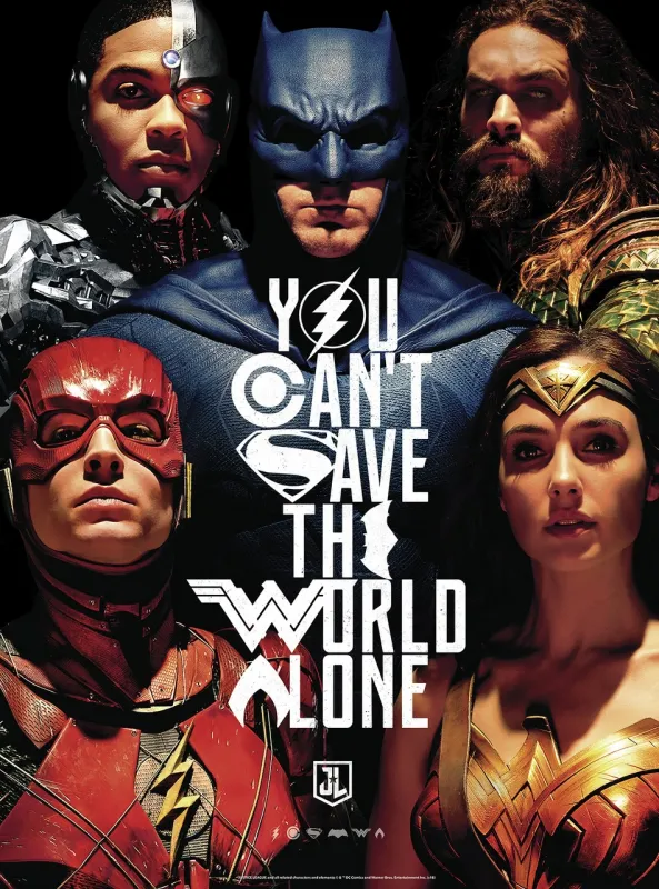Justice League: You Can't Save the World Alone (Glow In The Dark) - 1000pc Jigsaw Puzzle By Buffalo Games