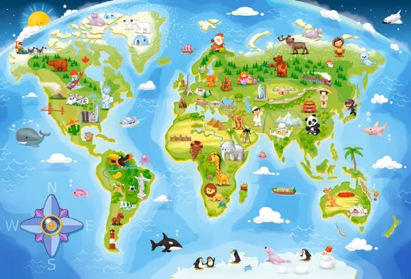 World Map - 40pc Jigsaw Puzzle By Castorland