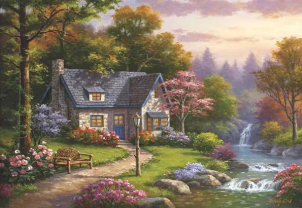 Stonybrook Falls Cottage - 2000pc Jigsaw Puzzle by Anatolian