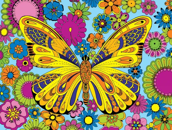 June Butterfly-Coloring Puzzle - 300pc Jigsaw Puzzle By White Mountain