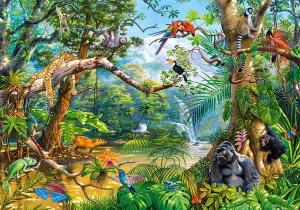 Life Hidden in Jungle - 500pc Jigsaw Puzzle by Castorland