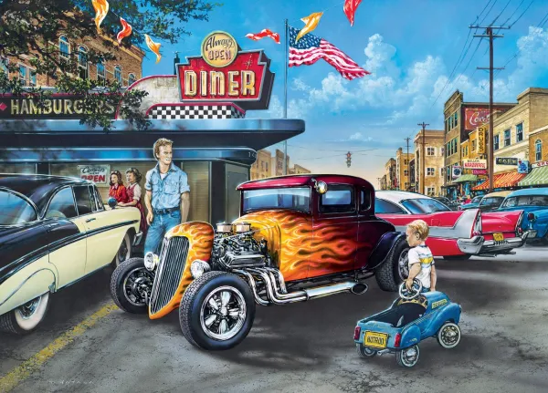 Hot Rods and Milkshakes - 1000pc Jigsaw Puzzle by Masterpieces