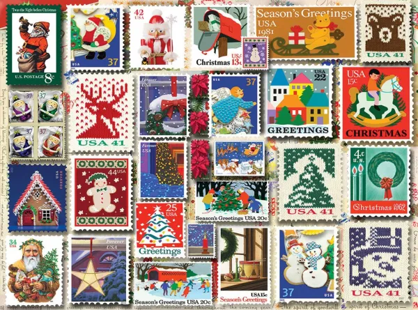 Christmas Stamps - 1000pc Jigsaw Puzzle By White Mountain