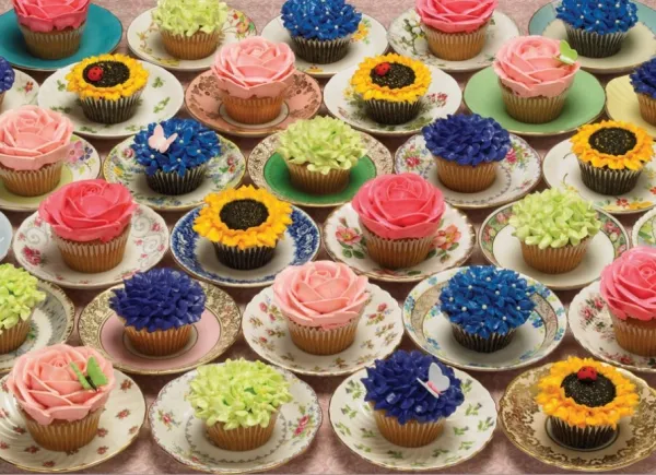Cupcakes and Saucers - 1000pc Jigsaw Puzzle By Cobble Hill