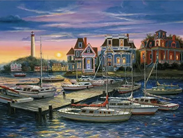 Harbor at Sunset - 500pc Jigsaw Puzzle by Wellspring