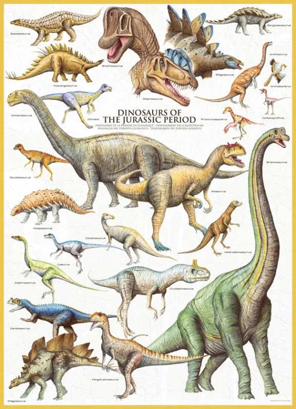 Dinosaurs Jurassic - 1000pc Jigsaw Puzzle For Kids by Eurographics