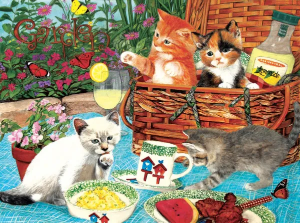 Picnic Kittens - 1000pc Jigsaw Puzzle By Sunsout