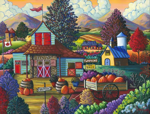 Skinner: Country Pumpkins for Sale - 750pc Jigsaw Puzzle By Standout Puzzles
