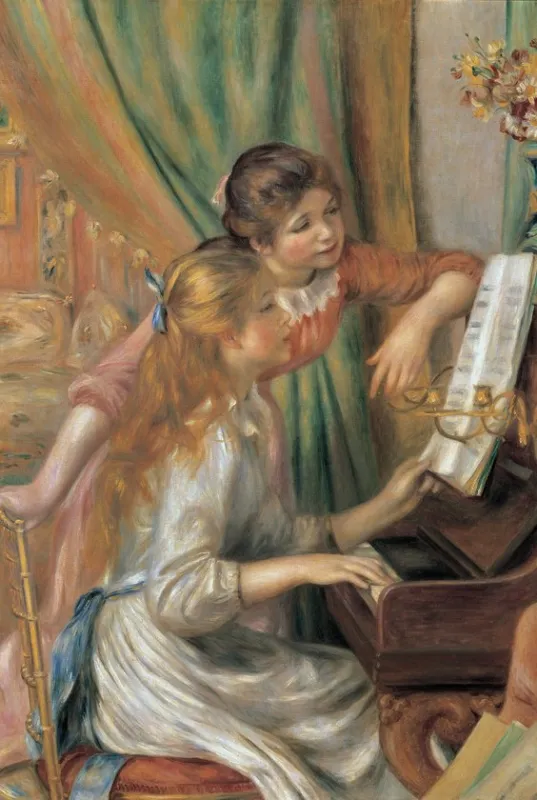 Two Young Girls At The Piano - 1000pc Music Jigsaw Puzzle by Tomax