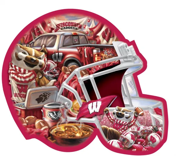 Wisconsin Helmet - 500pc Shaped Jigsaw Puzzle by Masterpieces