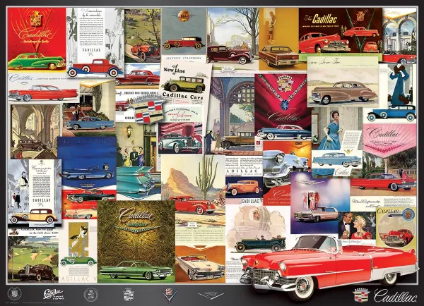 Vintage Car Ads, Cadillac - 1000pc Jigsaw Puzzle by EuroGraphics