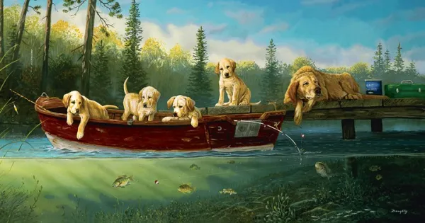 Fishing Lessons - 550pc Jigsaw Puzzle By Sunsout