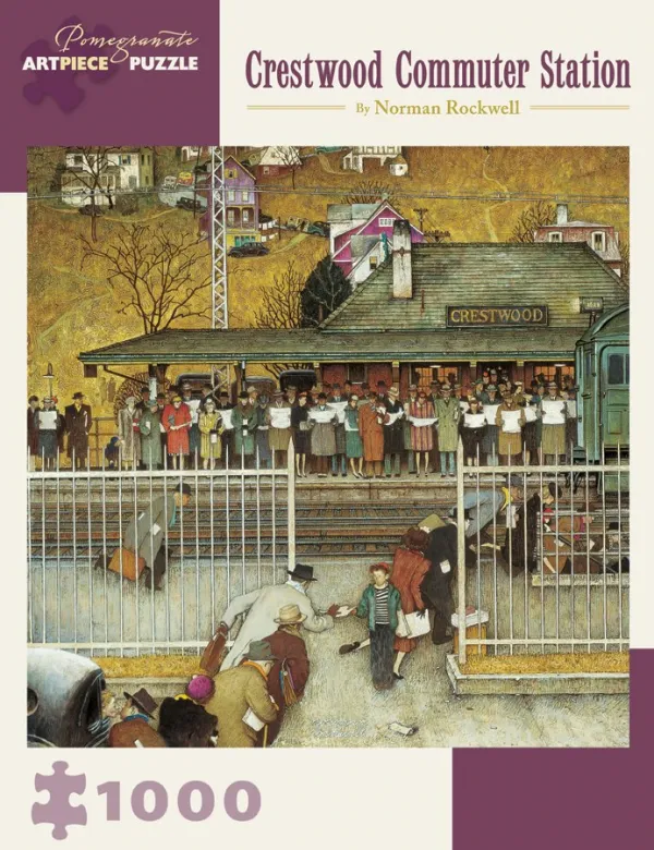 Rockwell: Crestwood Commuter Station - 1000pc Jigsaw Puzzle by Pomegranate